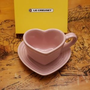Le creuset pink mug and saucer